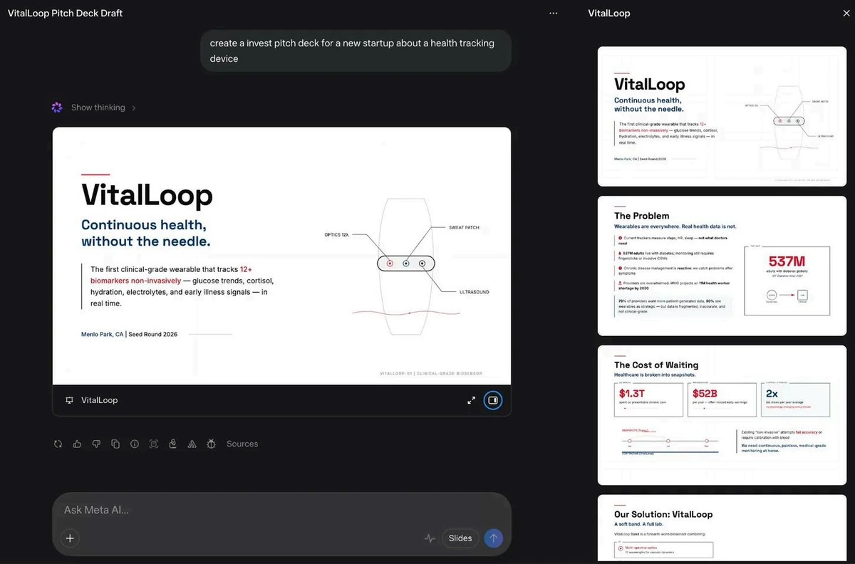 Investor pitch deck generated by the previous pipeline — generic light theme with plain charts